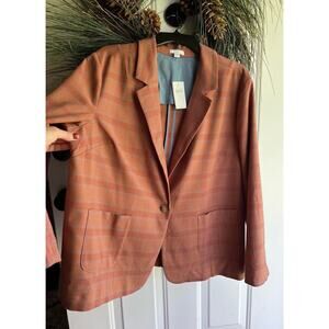 J. Jill XL Auburn/Rust Plaid Single Button up Mendocino Blazer/Jacket